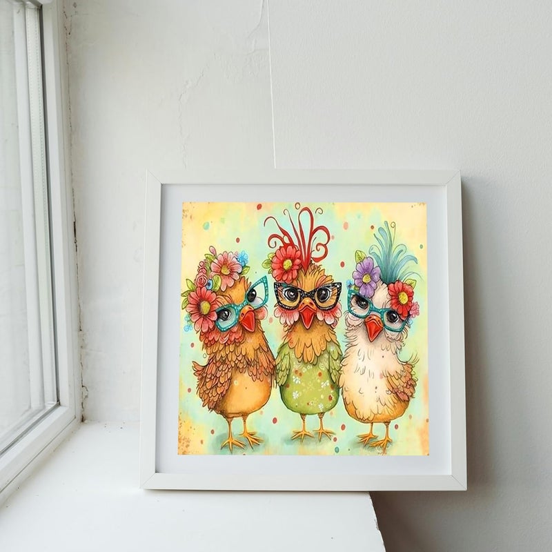 MBNTJHT Hen Chicken Stamped Cross Stitch Kits for Begainner,Cross Stitch Patterns Needlepoint Kits for Adults, Cross Stitch Supplies for Adults 14x14inch - Image 4